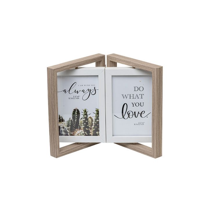 Photo Frames - Double Door Frame with Rotation - Grey