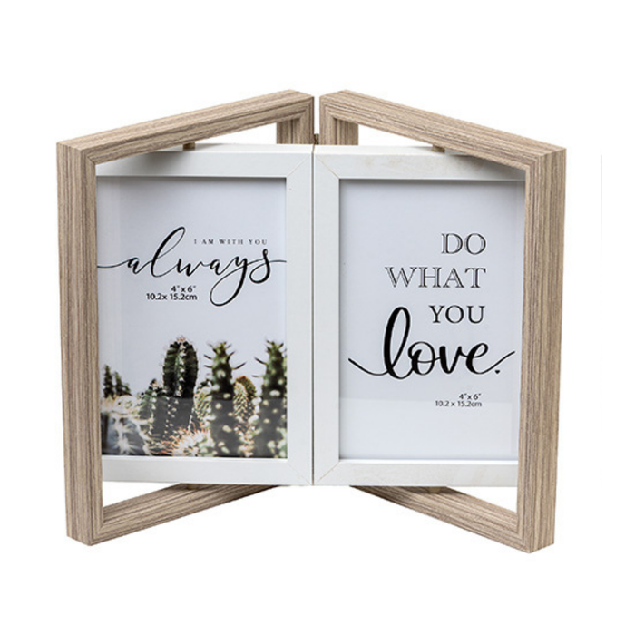 Photo Frames - Double Door Frame with Rotation - Grey