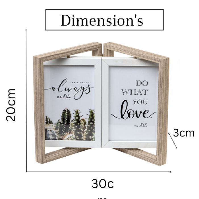 Photo Frames - Double Door Frame with Rotation - Grey