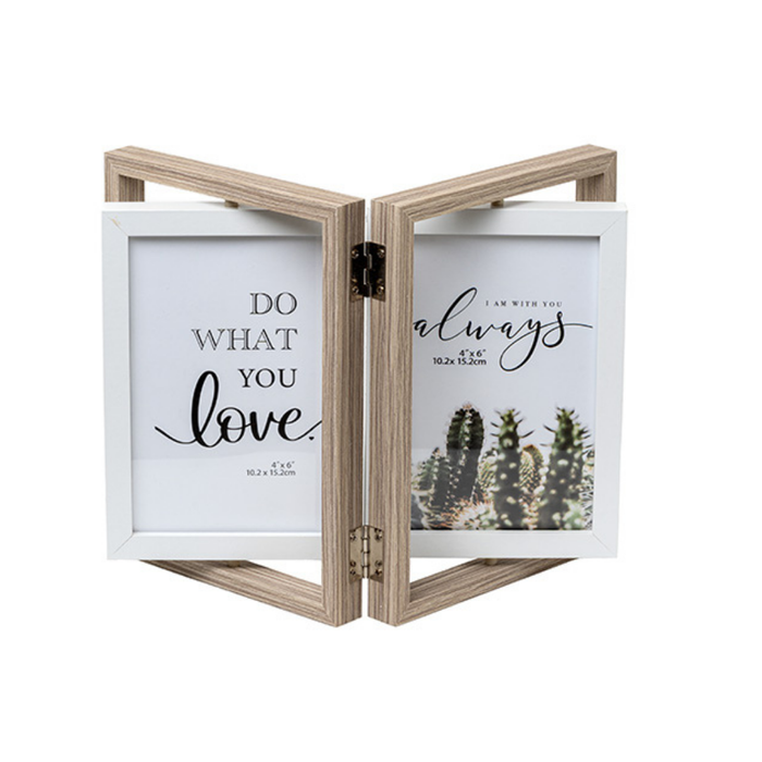 Photo Frames - Double Door Frame with Rotation - Grey