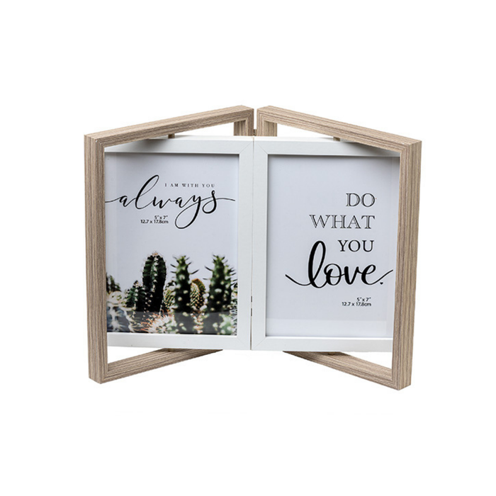 Photo Frames - Double Door Frame with Rotation - Grey