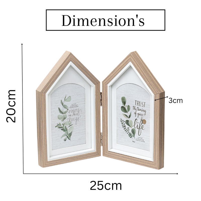 Photo Frames - Two House shape Brown