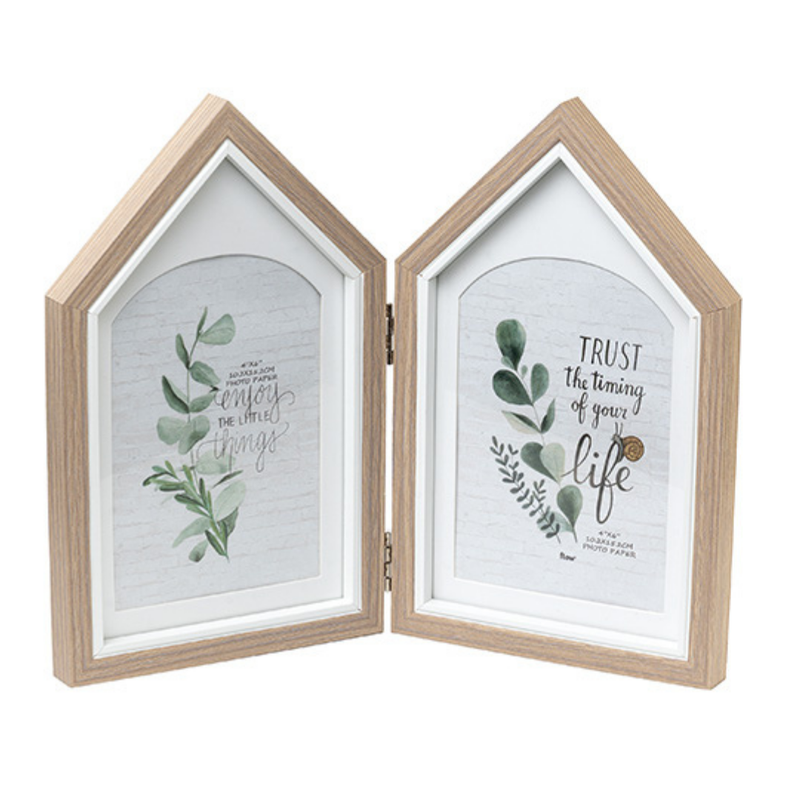 Photo Frames - Two House shape Brown