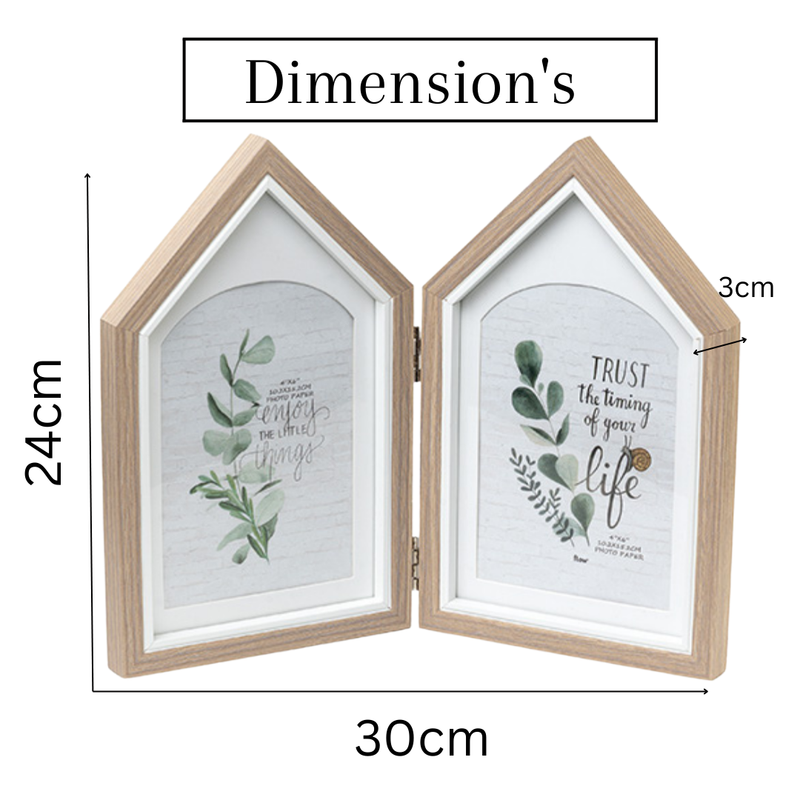 Photo Frames - Two House shape Brown