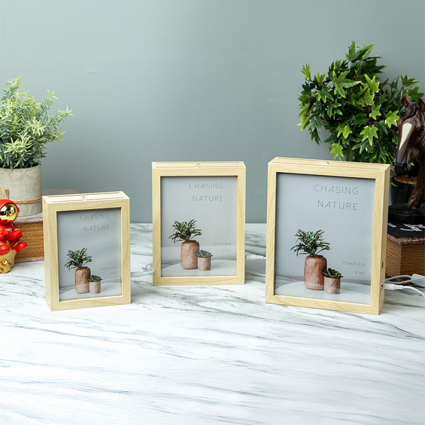 Photo Frames - Beige Double Sided LED Frame