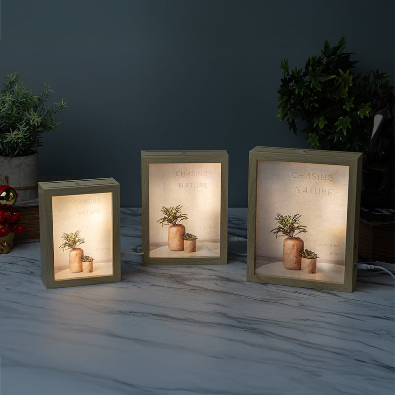 Photo Frames - Beige Double Sided LED Frame