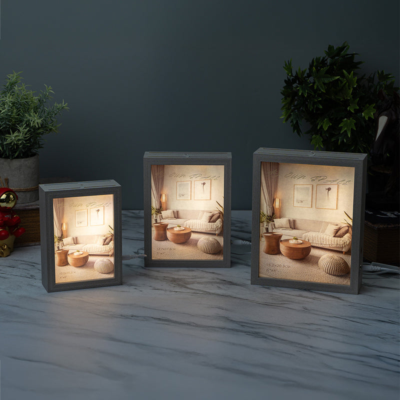 Photo Frames - Grey Double Sided LED Frame