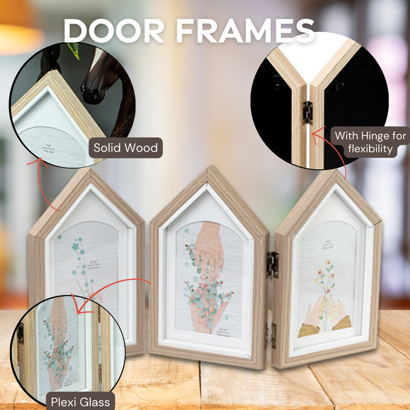 Photo Frames - Three House shape Brown