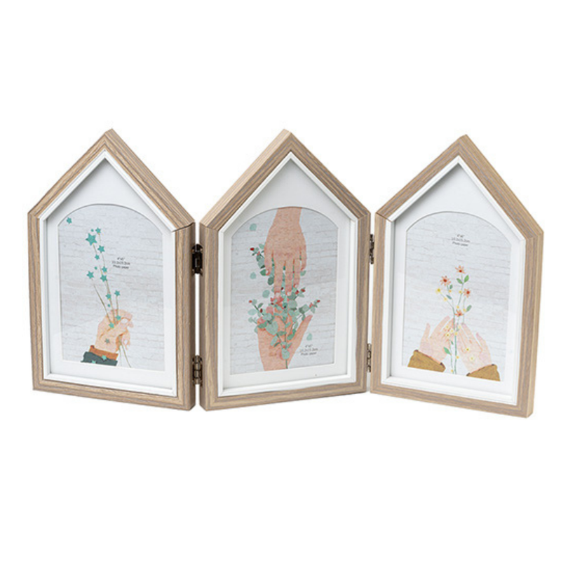 Photo Frames - Three House shape Brown