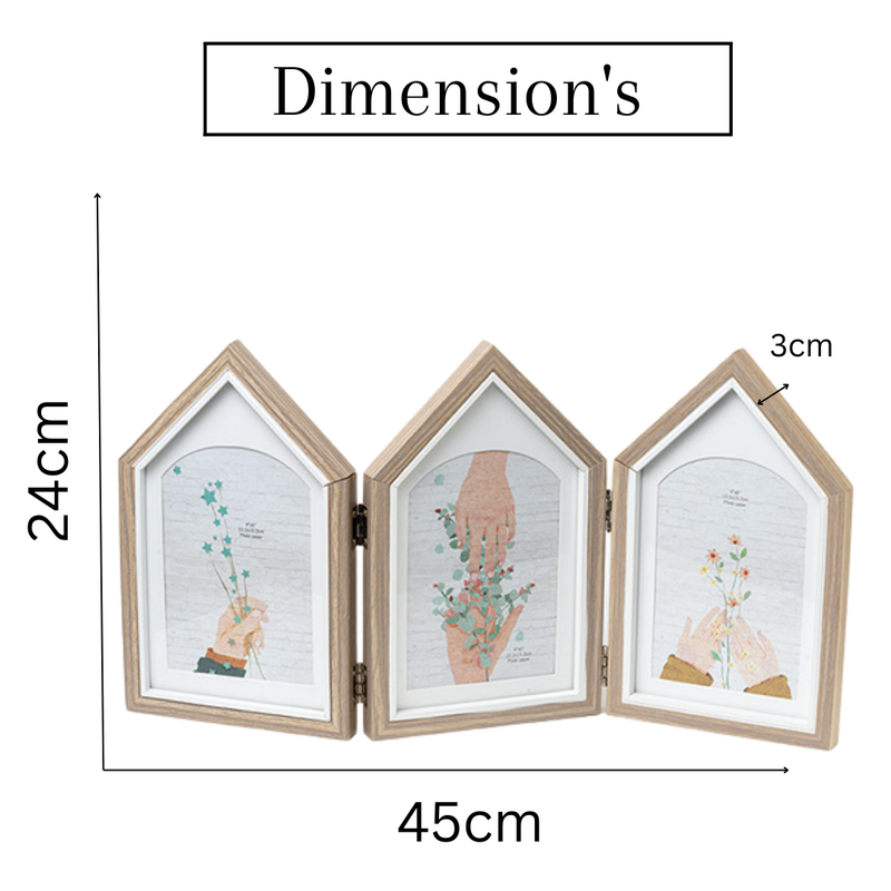 Photo Frames - Three House shape Brown