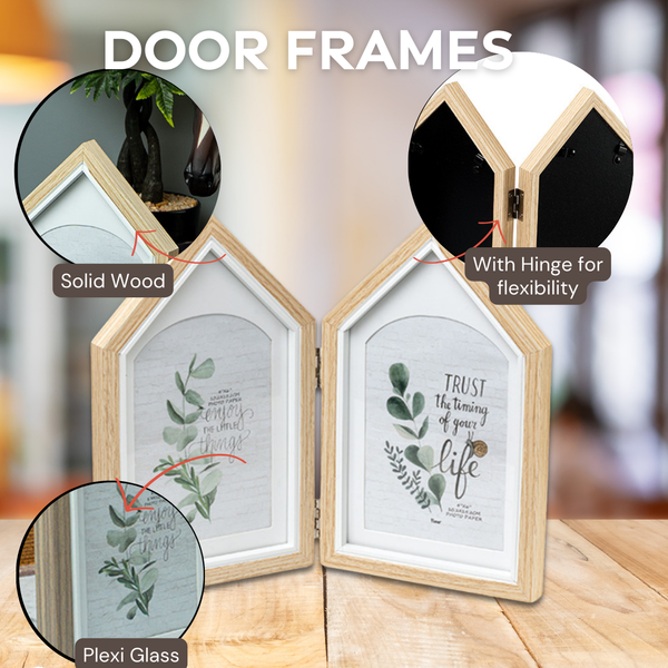 Photo Frames - Two House shape Beige