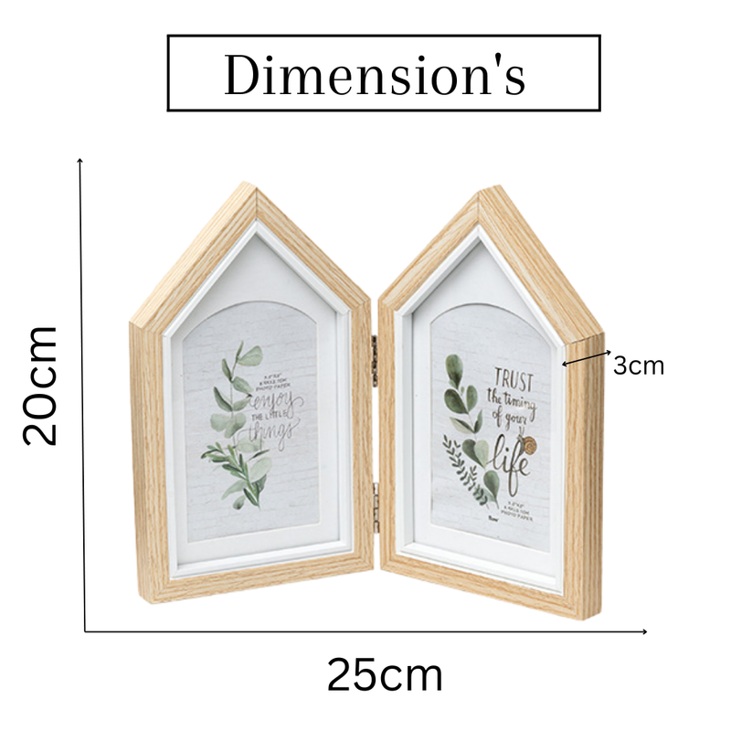 Photo Frames - Two House shape Beige