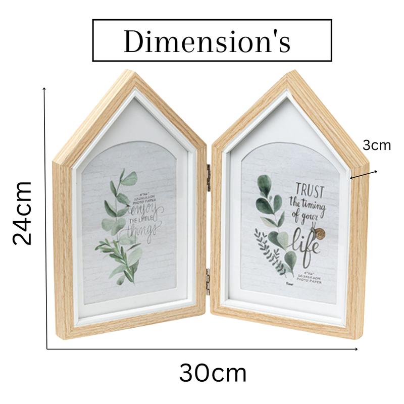 Photo Frames - Two House shape Beige