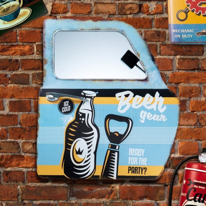 Retro Car Door Mirror - Vintage Beer Gear Car Door - eazy wagon