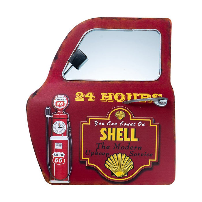 Retro Car Door Mirror - Vintage Shell 24 Hours Fuel Station Car Door - eazy wagon