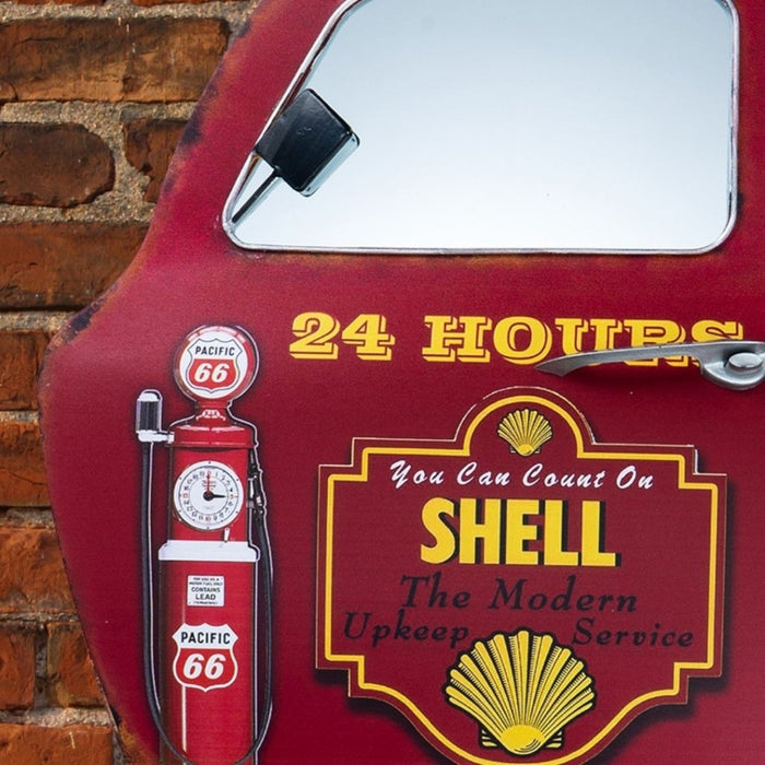 Retro Car Door Mirror - Vintage Shell 24 Hours Fuel Station Car Door - eazy wagon