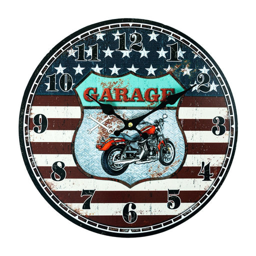 Retro MDF Clock - Garage Bike Route 66 Dial - eazy wagon