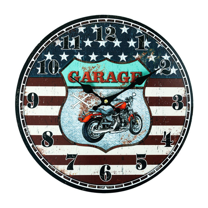Retro MDF Clock - Garage Bike Route 66 Dial - eazy wagon