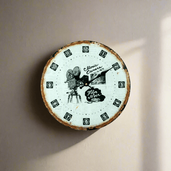 Retro MDF Clock - Movie Camera Dial - eazy wagon