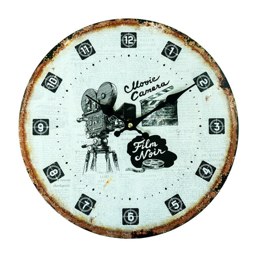 Retro MDF Clock - Movie Camera Dial - eazy wagon