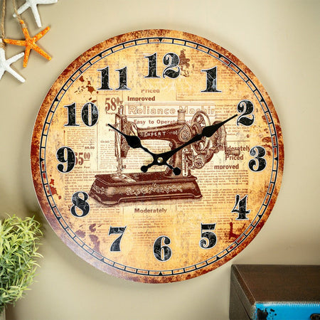 Retro MDF Clock - Tailoring Machine Dial - eazy wagon