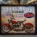 Retro Wall Frame - Motorcycle FatBoy garage - eazy wagon