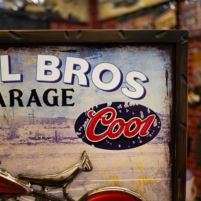 Retro Wall Frame - Motorcycle FatBoy garage - eazy wagon