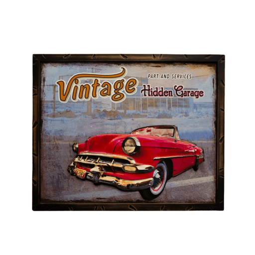 Retro Wall Frame - Red Chevy Bel Air 1957 - eazy wagon