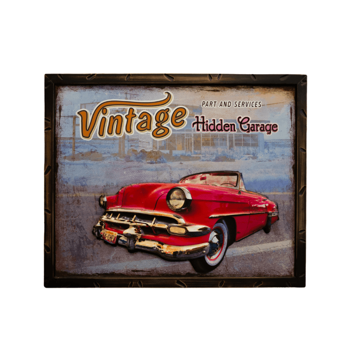 Retro Wall Frame - Red Chevy Bel Air 1957 - eazy wagon
