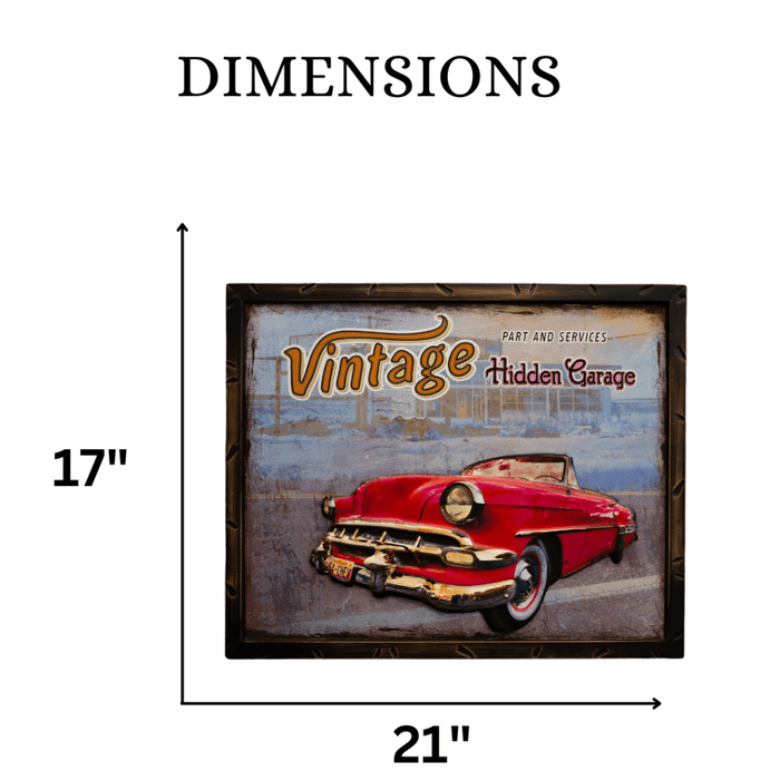 Retro Wall Frame - Red Chevy Bel Air 1957 - eazy wagon