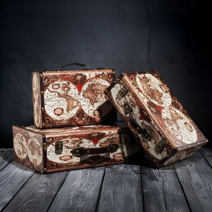 Storage Trunk Box – World Map Travel Design - eazy wagon