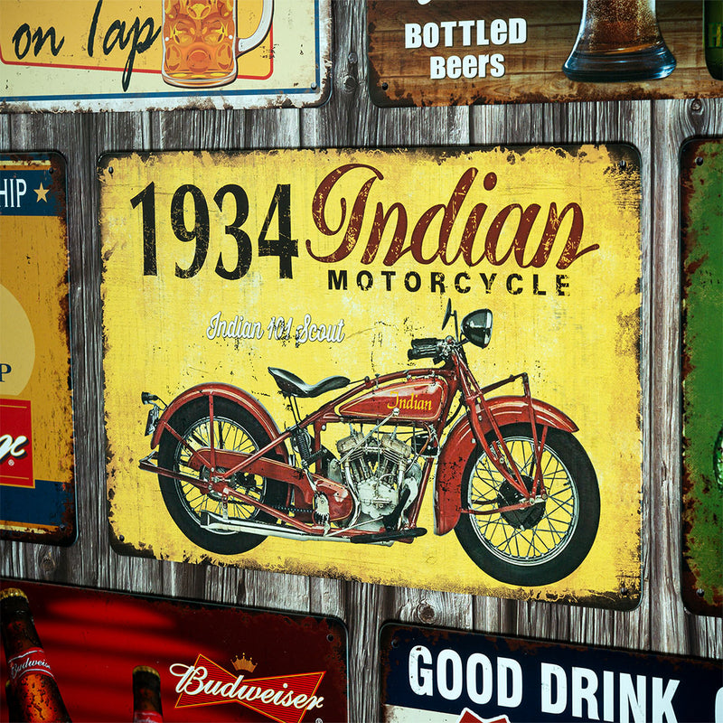 Number Plates Big wall sign - 1934 Indian Motorcycle