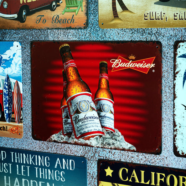 Number Plates Big wall sign - Budweiser Bottles