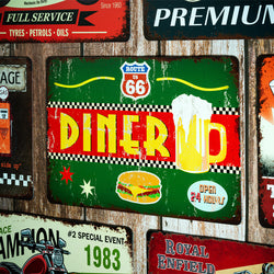 Number Plates Big wall sign - Route66 Diner