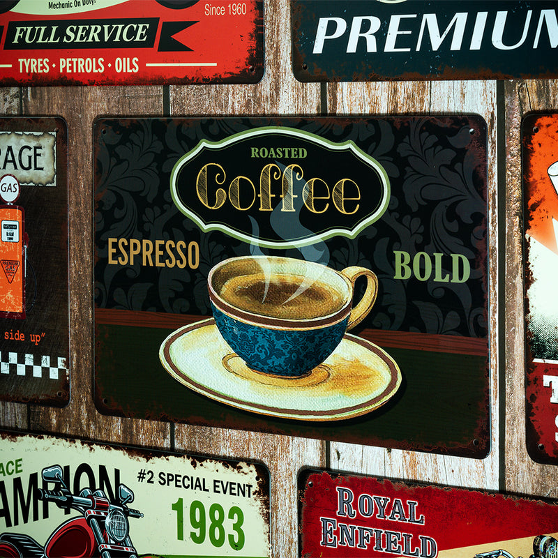 Number Plates Big wall sign - Roasted Coffee Espresso