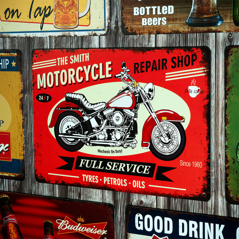 Number Plates Big wall sign - Smith Motorcycle Repair Shop