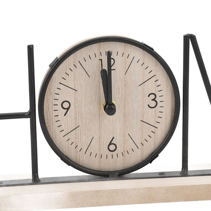 Wooden Metal Letter Clock - Home (Black) - eazy wagon