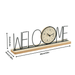 Wooden Metal Letter Clock - Welcome (Black) - eazy wagon