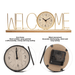 Wooden Metal Letter Clock - Welcome (Gold) - eazy wagon