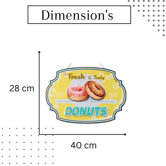 3D Metal Plates - Fresh & Tasty Donuts