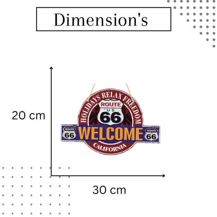 3D Metal Plates - Welcome Route 66