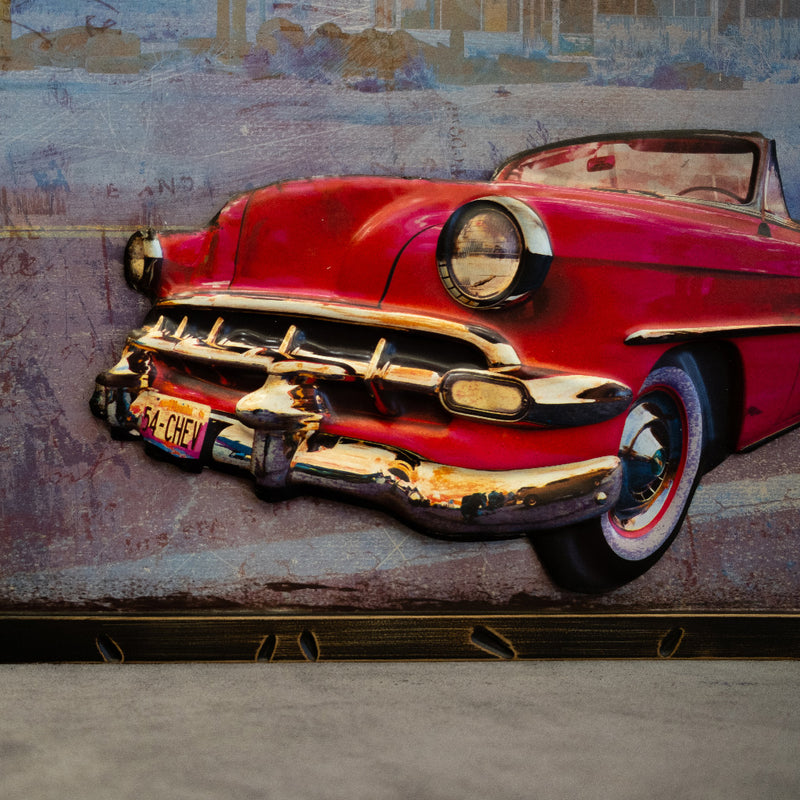 Retro Wall Frame - Red Chevy Bel Air 1957 - eazy wagon