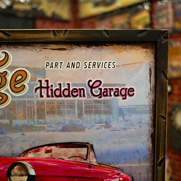 Retro Wall Frame - Red Chevy Bel Air 1957 - eazy wagon