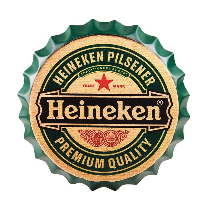 Bottle Caps wall sign - Heineken Premium Beer (14"x14") - eazy wagon