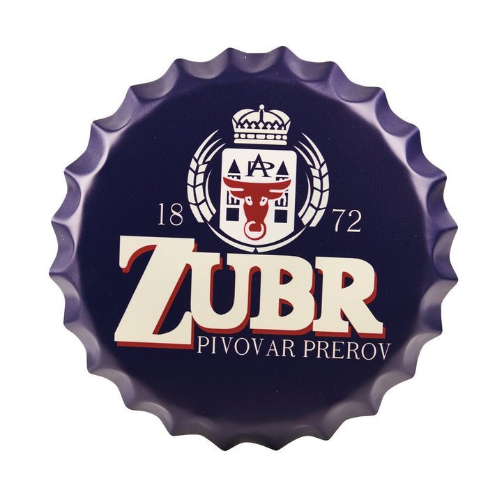Bottle Caps wall sign - 1872 Zubr (14"x14") - eazy wagon