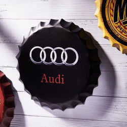 Bottle Caps wall sign - Audi (14"x14") - eazy wagon