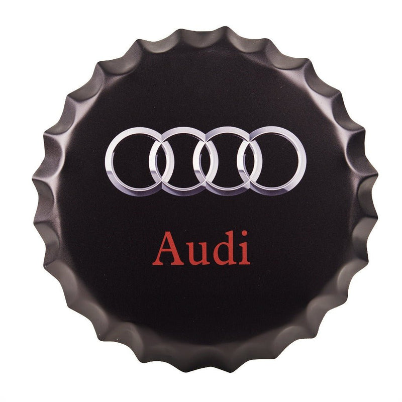 Bottle Caps wall sign - Audi (14"x14") - eazy wagon