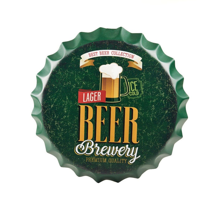 Bottle Caps wall sign - Beer Brewery (14"x14") - eazy wagon