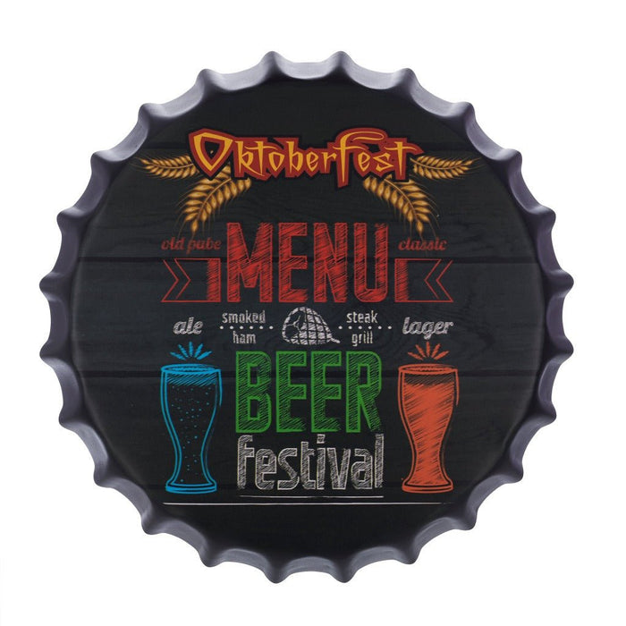 Bottle Caps wall decor sign - Beer Festival  (14"x14")