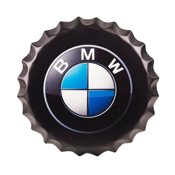 Bottle Caps wall sign - BMW (14"x14") - eazy wagon